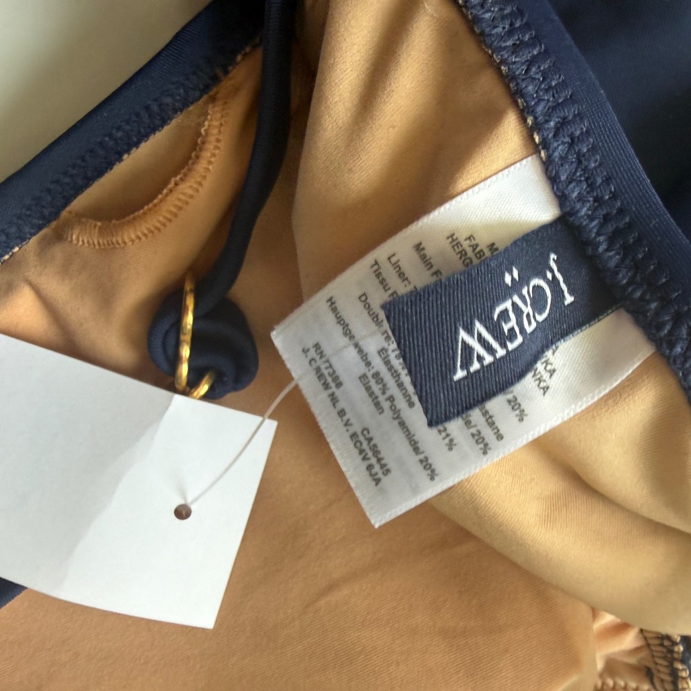 J CREW Ruched plunge one-piece swimsuit XS blue NWT - Picture 8 of 10